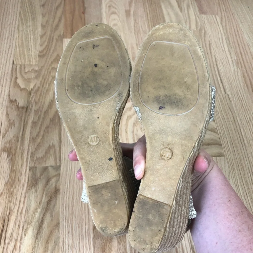 Jean Michel Cazabat Espadrille Wedge Sandals Sz 40